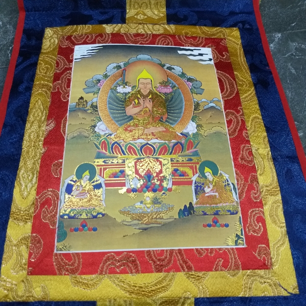 Tranh Thangka Tổ Tông Khách Ba (Tsongkhapa)_35x20cm